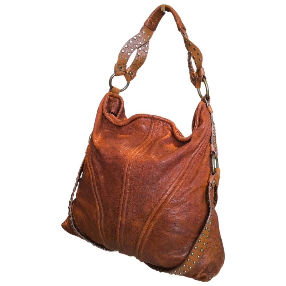 Botkier Leather Hobo Shoulder Bag in Cognac Brown - Picture 4 of 16